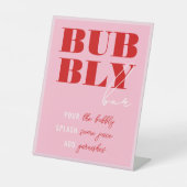 Vet Roze & Rood Vrijgezellenweekend Reclamebord Met Voetstuk (Voorkant)