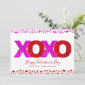 Vet Roze Roze Manuscript van de Dag van de Valenti Feestdagenkaart (Staand voorkant)