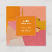 Vet Roze Sinaasappel Abstract Visitekaartje (Achterkant)