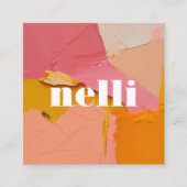 Vet Roze Sinaasappel Abstract Visitekaartje (Voorkant)