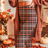 Vet Roze, Sinaasappel en Zwarte Herfst Plaid Leggings