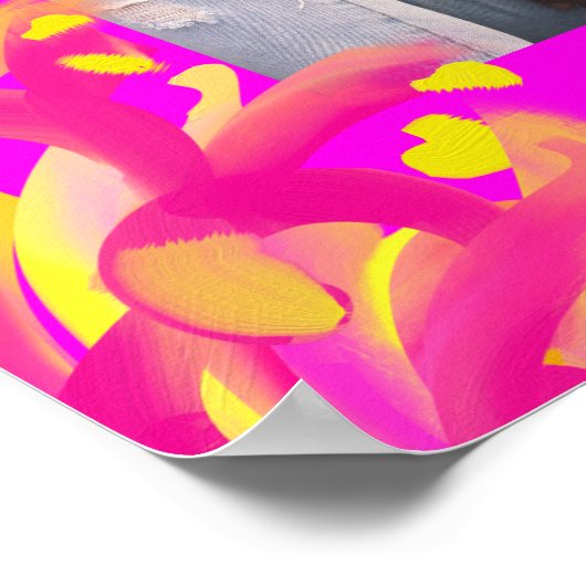 Vet Roze Sinaasappel Foto Bruiloft Welkomstbord Poster (Hoek)