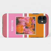 Vet Roze Sinaasappel Tulpen Gepersonaliseerd Case-Mate iPhone Case (Achterkant (horizontaal))