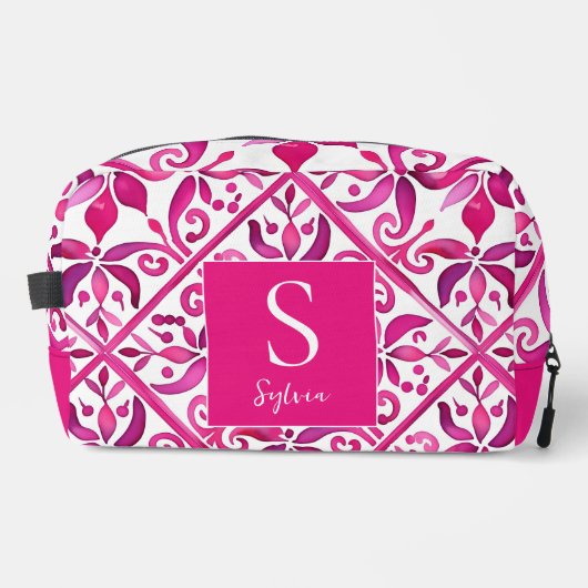 Vet roze Spaans talavera bruidsmeisje geschenken Toilettasje (Voorkant)