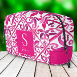 Vet roze Spaans talavera bruidsmeisje geschenken Toilettasje<br><div class="desc">Hot Roze magenta Spaans Mexicaans Talavera tegels elegant vrijgezellenfeest bruids partij gunsten gepersonaliseerde monogram dopp tas bruidsmeisje geschenken,  levendige gedurfde kleuren modern bruidsmeisje geschenken</div>