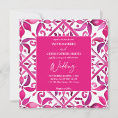Vet roze Spaanse talavera alles in één bruiloft Kaart (Voorkant)