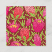Vet Roze Tropisch Bloemen Vierkant Visitekaartje (Achterkant)