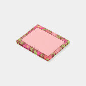 Vet roze tropisch bloemmotief post-it® notes (Schuin)