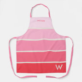 Vet Roze Verloop Streep Monogram Schort (Voorkant)