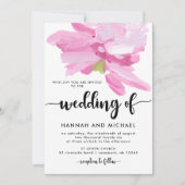 Vet Roze Waterverf Bloemen Huwelijksuitnodiging Kaart (Voorkant)