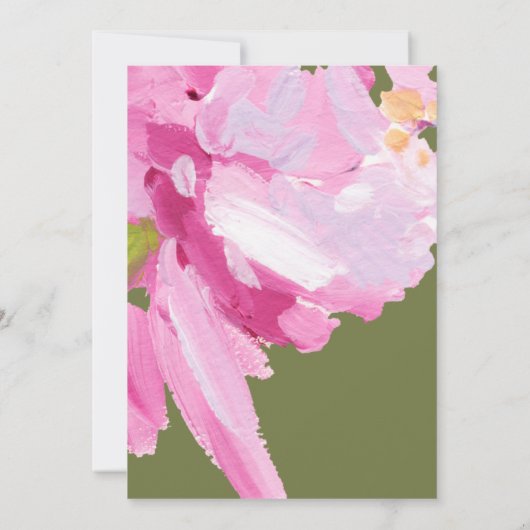 Vet Roze Waterverf Bloemen Huwelijksuitnodiging Kaart (Achterkant)