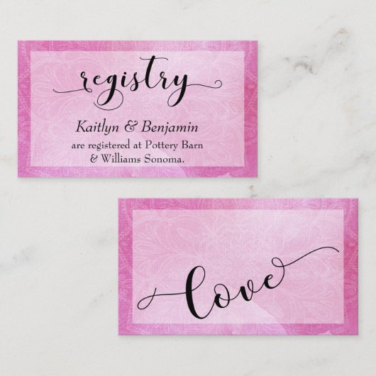 Vet Roze Waterverf Mandala Trouwwebsite 2 Informatiekaartje (Voorkant / Achterkant)