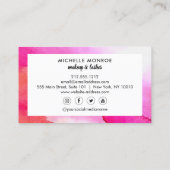 Vet Roze Waterverven Aangepaste tekst Lash Extensi Visitekaartje (Achterkant)