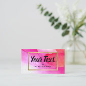 Vet Roze Waterverven Aangepaste tekst Lash Extensi Visitekaartje (Staand voorkant)