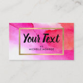 Vet Roze Waterverven Aangepaste tekst Lash Extensi Visitekaartje (Voorkant)