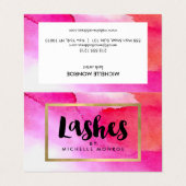 Vet Roze Waterverven Lash Extensions Aftercare Visitekaartje (Buitenkant ongevouwen)