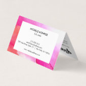 Vet Roze Waterverven Lash Extensions Aftercare Visitekaartje (Achterkant)