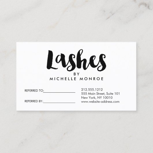 Vet Roze Waterverven Lash Extensions Referral (Achterkant)