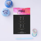 Vet roze Waterverven Lash Extensions Salon Flyer (Enkel)