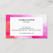 Vet roze Waterverven Lash Extensions Salon Visitekaartje (Achterkant)