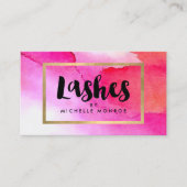 Vet roze Waterverven Lash Extensions Salon Visitekaartje (Voorkant)