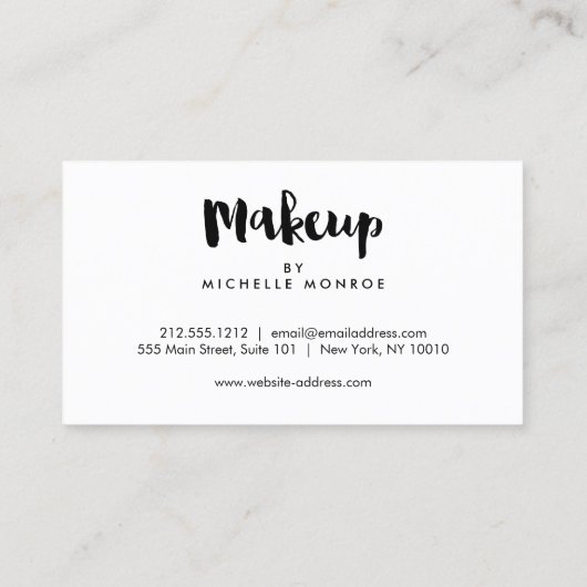 Vet Roze Waterverven Make-up Artiest Afspraak Afsprakenkaartje (Achterkant)