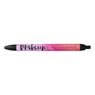 Vet Roze Waterverven Make-up Artiest Gepersonalise Zwarte Inkt Pen