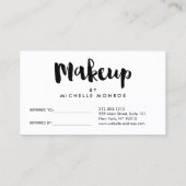 Vet Roze Waterverven Make-up Artiest Referral Kaar (Achterkant)