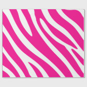 Vet Roze Zebra Strepen Cadeaupapier (Vlak)