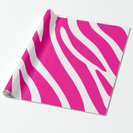 Vet Roze Zebra Strepen Cadeaupapier