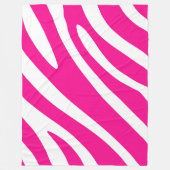 Vet Roze Zebra Strepen Fleece Deken (Voorkant)