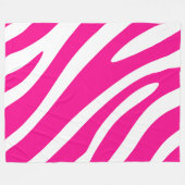 Vet Roze Zebra Strepen Fleece Deken (Voorkant (Horizontaal))