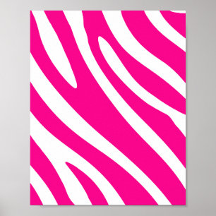 Vet Roze Zebra Strepen Poster