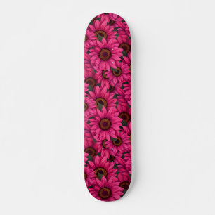 Vet roze zonnebloempatroon persoonlijk skateboard