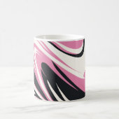 Vet Roze, Zwart en Wit Abstracte Flow Koffiemok (Center)