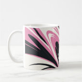 Vet Roze, Zwart en Wit Abstracte Flow Koffiemok (Links)