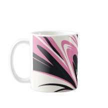 Vet Roze, Zwart en Wit Abstracte Flow