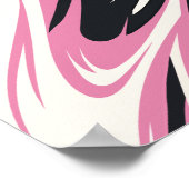 Vet Roze, Zwart en Wit Abstracte Flow Poster (Hoek)