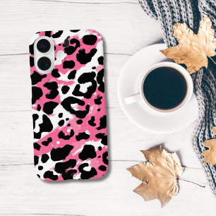 Vet Roze Zwarte Luipaard Cheetah Dierenprint iPhone 16 Hoesje