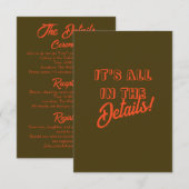 Vet Rustiek Western Boho Wedding Details Kaart (Voorkant / Achterkant)