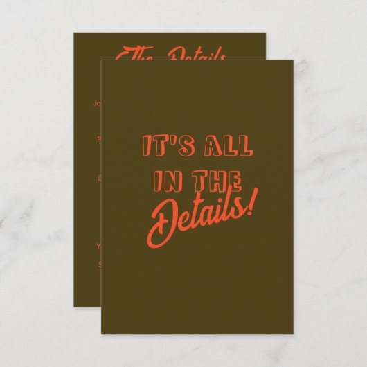 Vet Rustiek Western Boho Wedding Details Kaart (Voorkant / Achterkant)