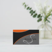 Vet Salon Spa Visitekaartje oranje grijs 2 (Staand voorkant)