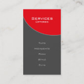 Vet Salon Spa Visitekaartje rood grijs (Achterkant)