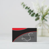 Vet Salon Spa Visitekaartje rood grijs 2 (Staand voorkant)