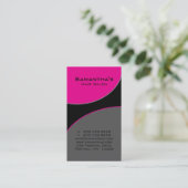 Vet Salon Spa Visitekaartje roze grijs (Staand voorkant)