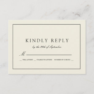 Vet Sandstone Colored Weddenschap RSVP Kaartje