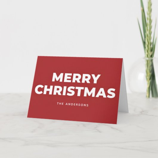 Vet Sans Retro Script Prettig Kerstfeest Feestdagen Kaart (Voorkant)