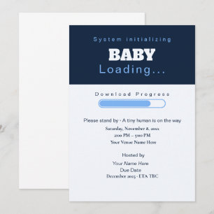 Vet Sans Serif Eenvoudige Uitnodiging baby loadi