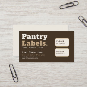 Vet Sans Serif Moderne visitekaart pantry label