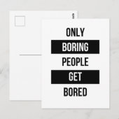 Vet Sarcastisch citaat ALLEEN saaie mensen vervele Briefkaart (Voorkant / Achterkant)